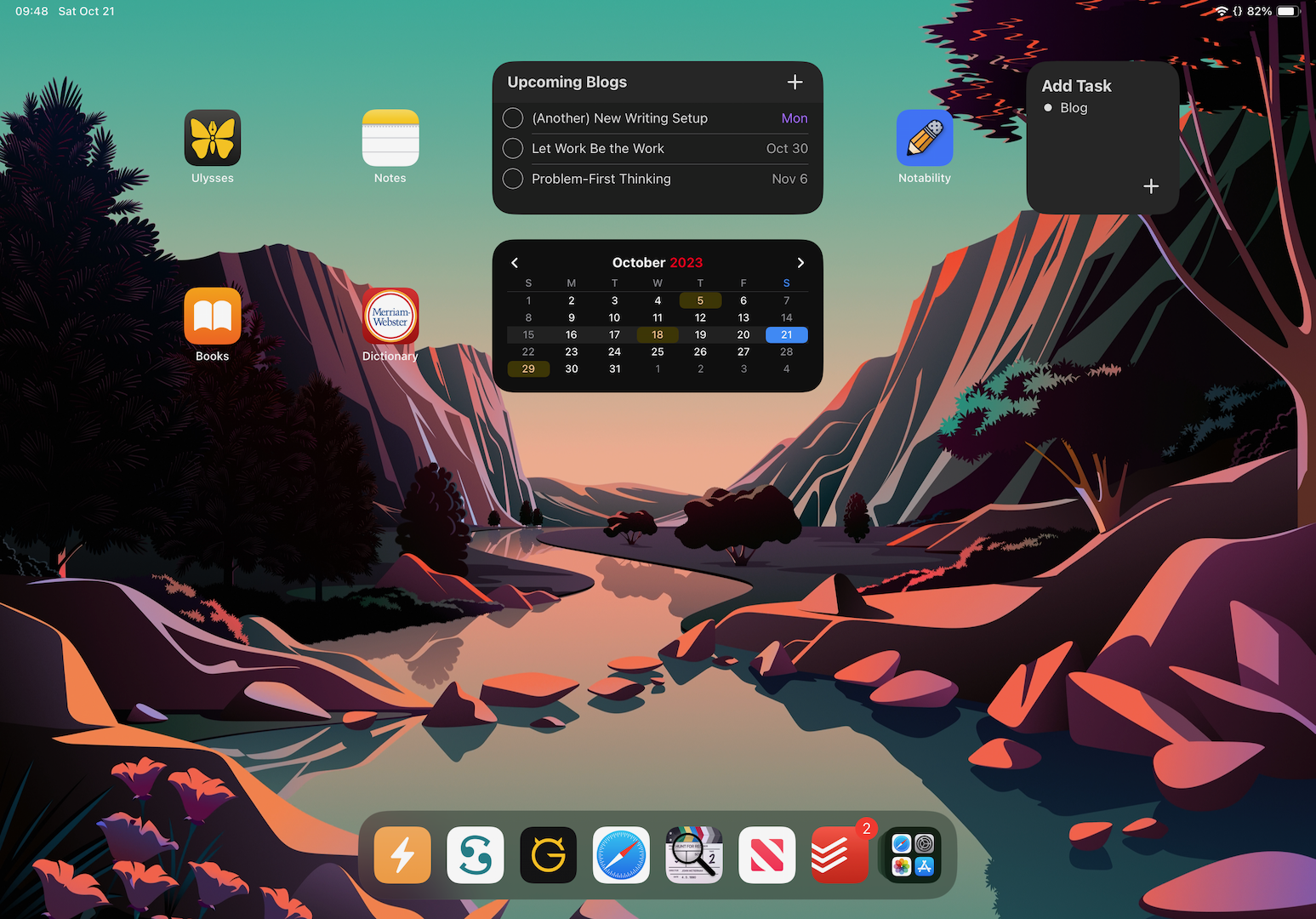 Screenshot of an iPad homescreen.